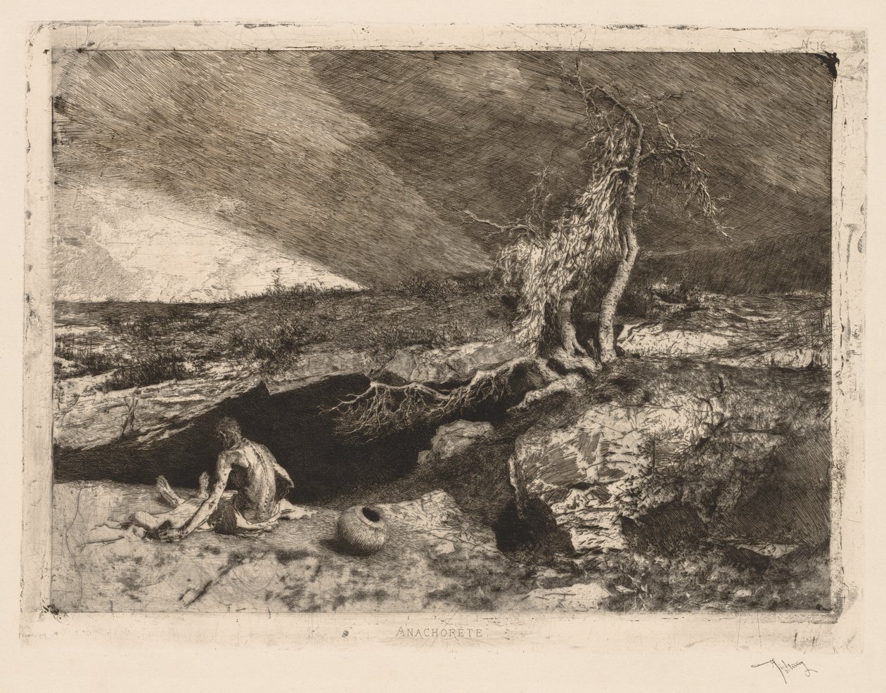 Anakoret. by Mariano José María Bernardo Fortuny y Carbó