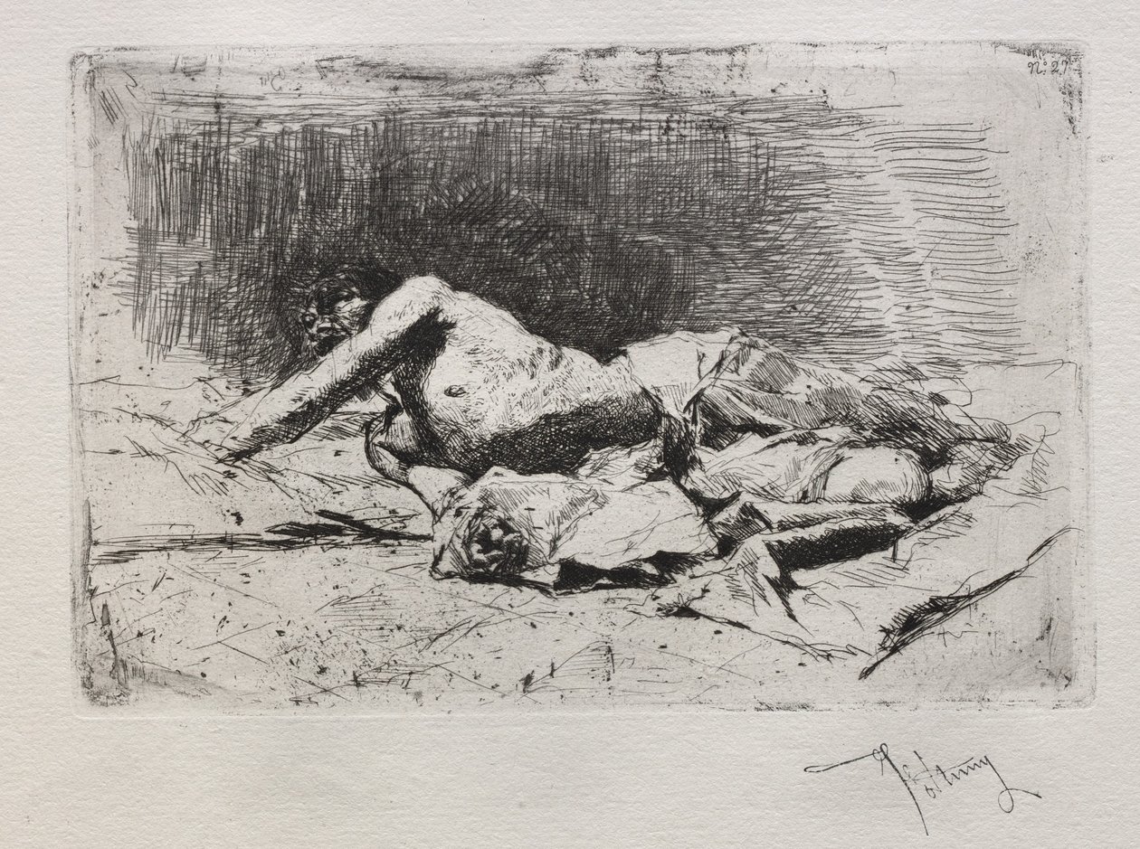 Adam yuvarlanan toprak. by Mariano José María Bernardo Fortuny y Carbó
