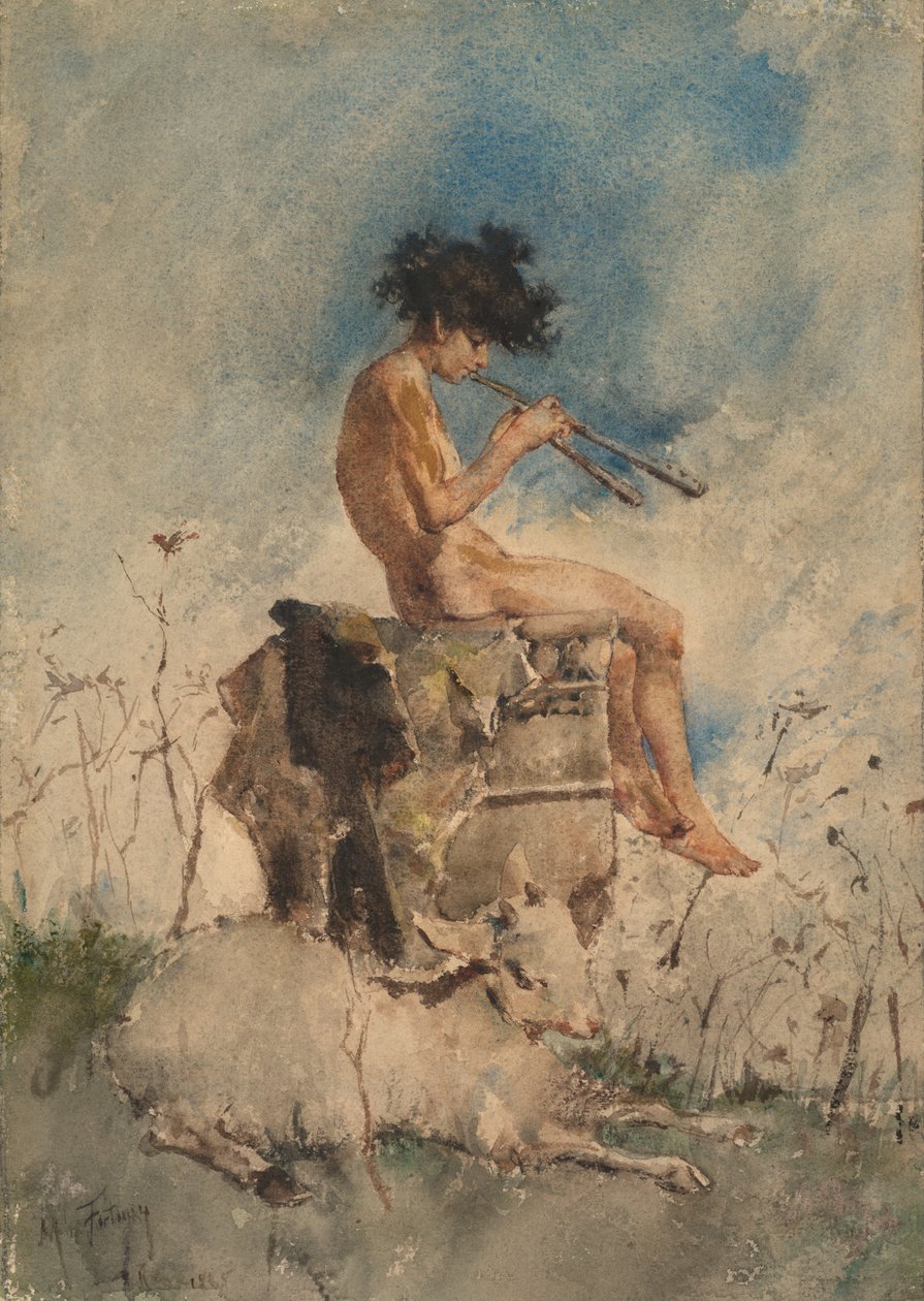 Pan Boruları, 1865. by Mariano José María Bernardo Fortuny y Carbó