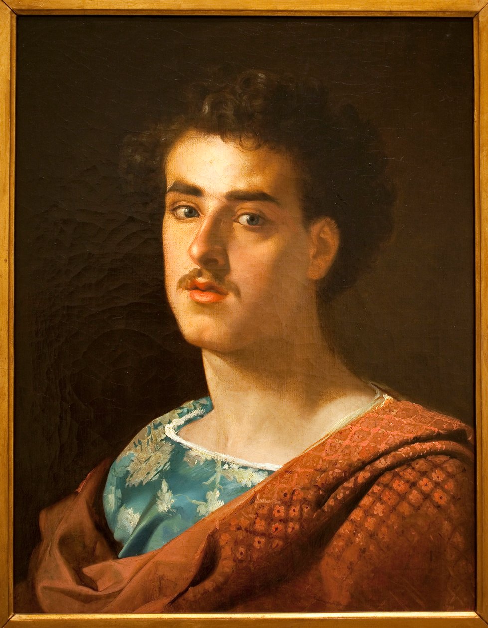 Otoportre - Resim Mariano Fortuny (1838-1874), Tuval Üzerine Yağlıboya, yaklaşık 1858 - Katalonya Ulusal Sanat Müzesi, Barselona (İspanya) by Mariano Fortuny y Madrazo