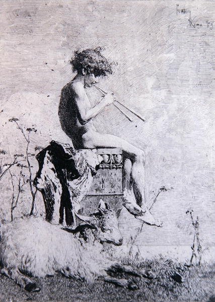 idil (gravür) by Mariano José María Bernardo Fortuny y Carbó