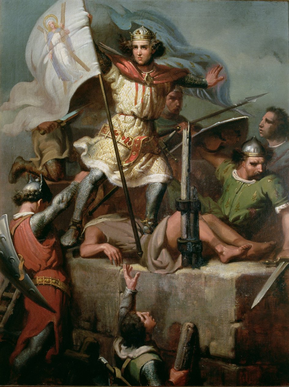 Kont Berenguer III Foix Kalesi Kulesi'nde Barselona Standardını Yükseltmek by Mariano José María Bernardo (1838 74) Fortuny y Carbó