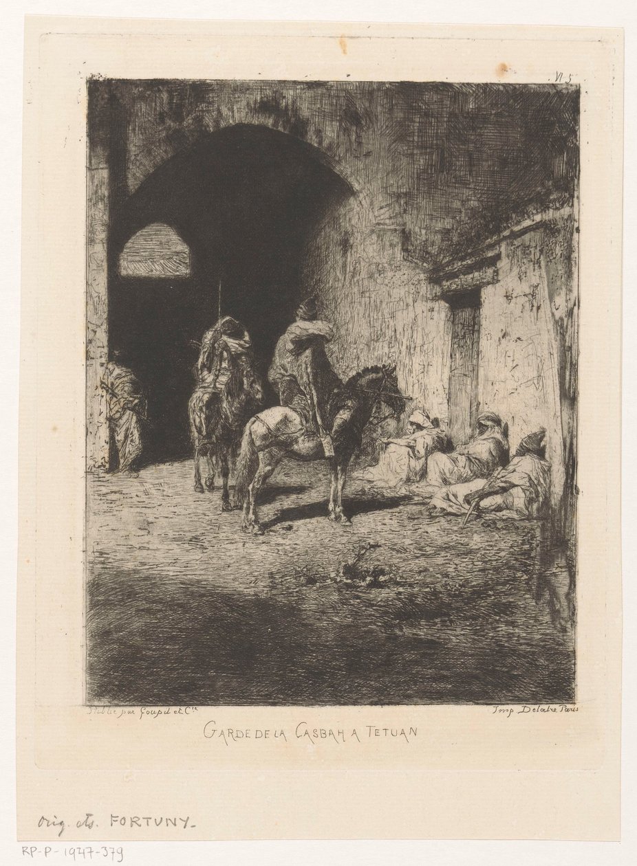 Bewakers van de kasba te Tetuan Casbaha Tetuan Muhafızı (nesnedeki başlık) by Mariano José María Bernardo Fortuny y Carbó