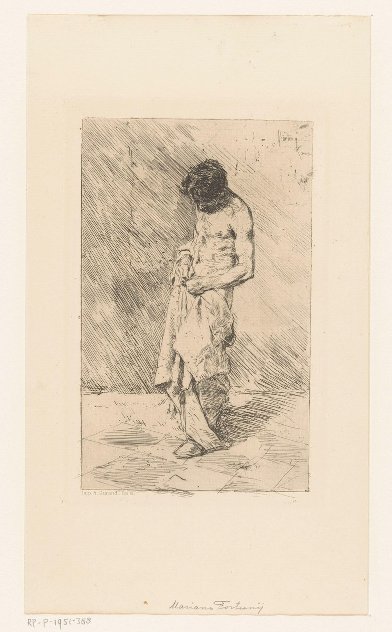 Ayakta erkek model by Mariano José María Bernardo Fortuny y Carbó