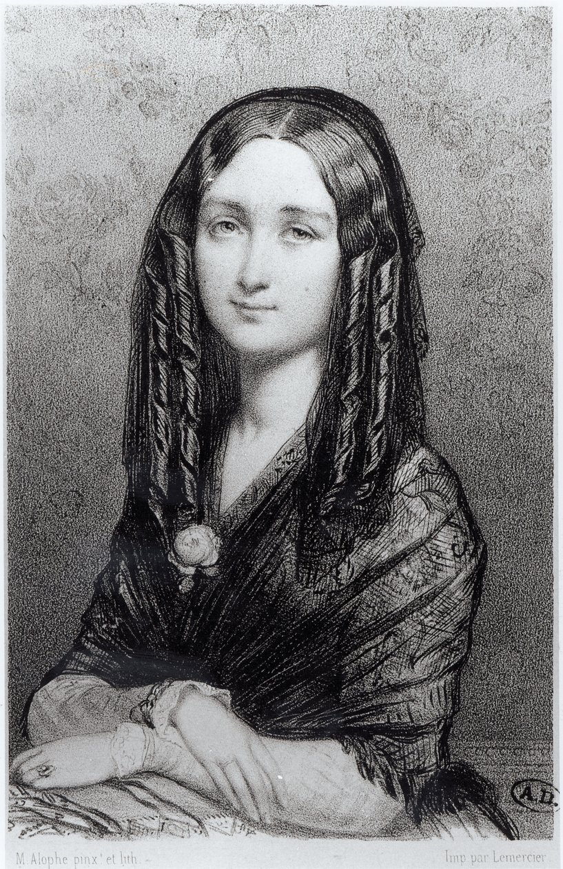 Louise Colet'in Portresi (1810-76) 1844 by Marie Alexandre Alophe