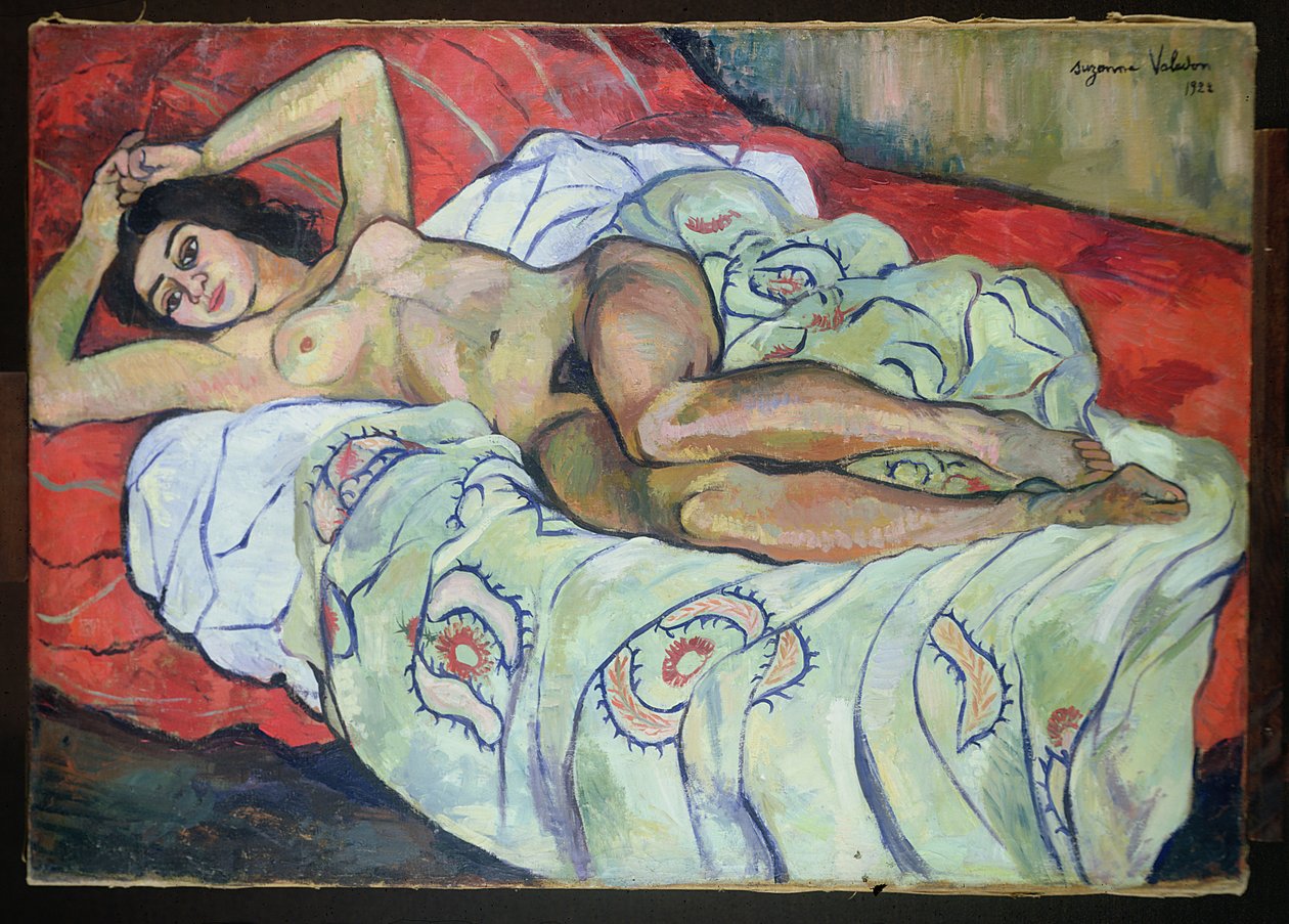 çıplak kadın uzanmış by Marie Clementine (Suzanne) Valadon
