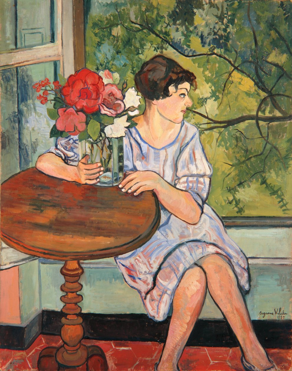 ಕಿಟಕಿಯ ಮುಂಭಾಗದಲ್ಲಿ ಯುವ ಹುಡುಗಿ, 1930 ಟರ್ಕಿ by Marie Clementine (Suzanne) Valadon