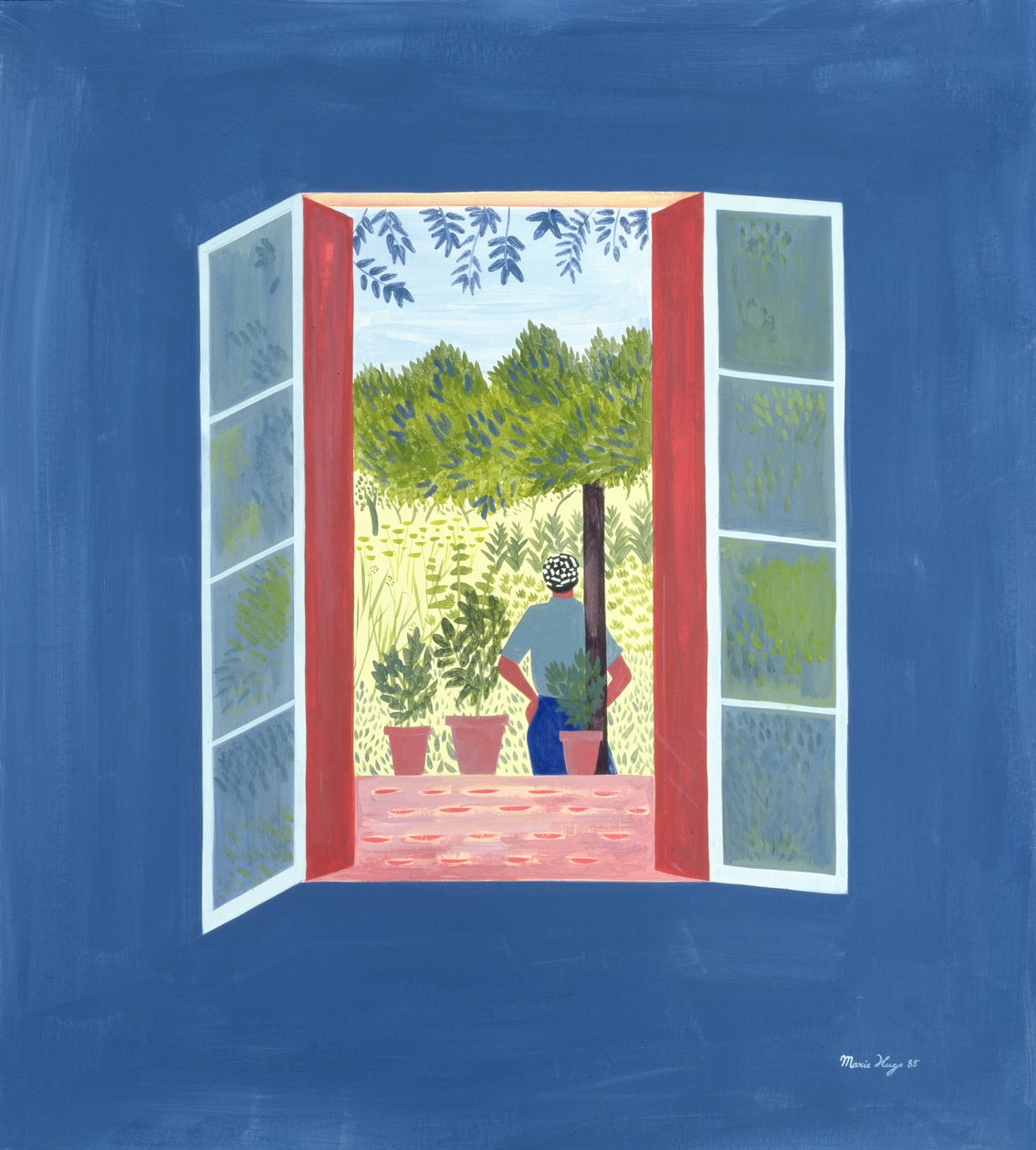 Pencereden Zaid, 1986 (gemide akrilik ve yağ) by Marie Hugo
