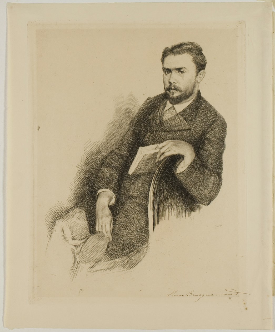 Eleştirmen Gustave Geffroy'un Portresi by Marie Bracquemond