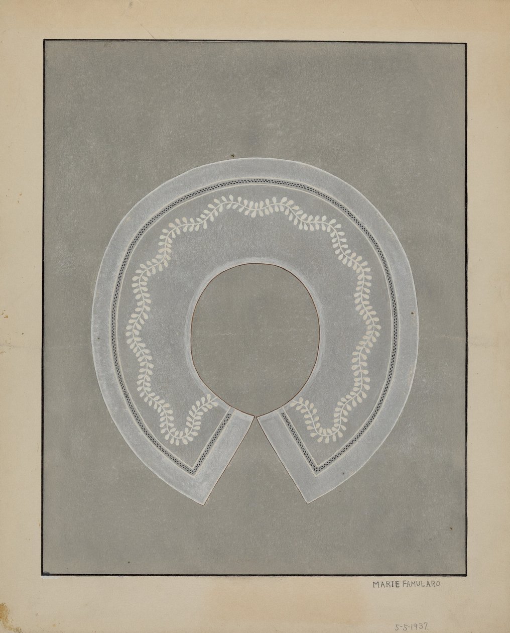 İşlemeli Keten Yaka, c. 1936. by Marie Famularo