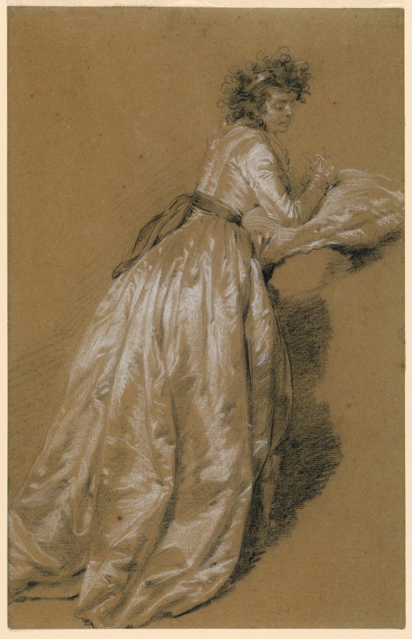 Beyaz Elbiseli Ayakta Kadın by Marie Françoise Constance Mayer