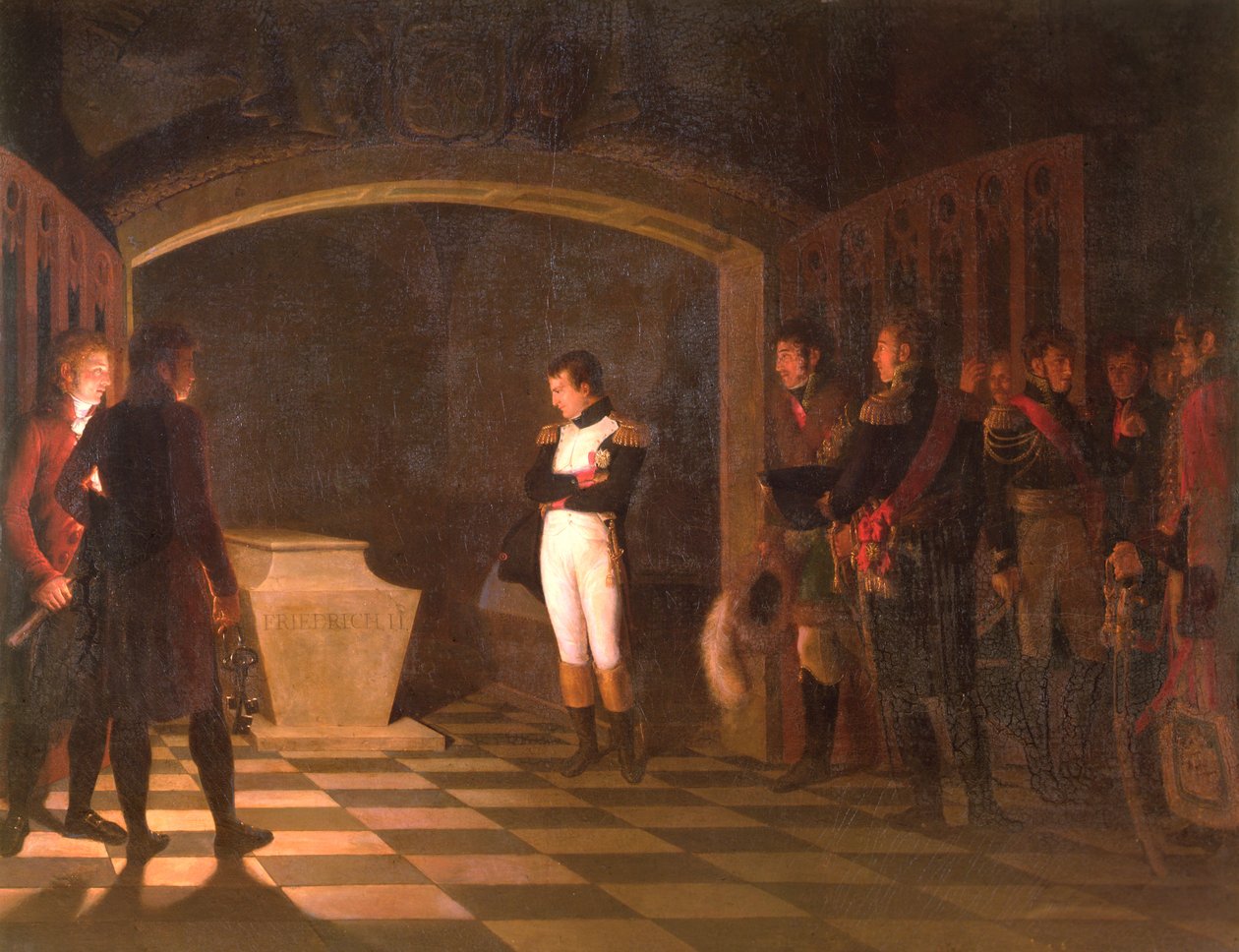 Napolyon, Prusya Kralı II. Frederick'in mezarı önünde meditasyon yaparken, Potsdam, 25 Ekim 1806 by Marie Nicolas Ponce Camus