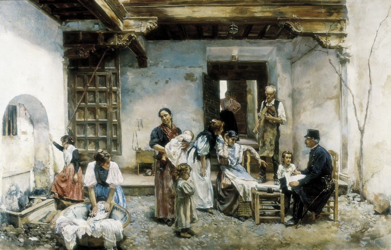 Nüfus sayımı (tuval üzerine yağlı boya) by Marin Isidoro Gares