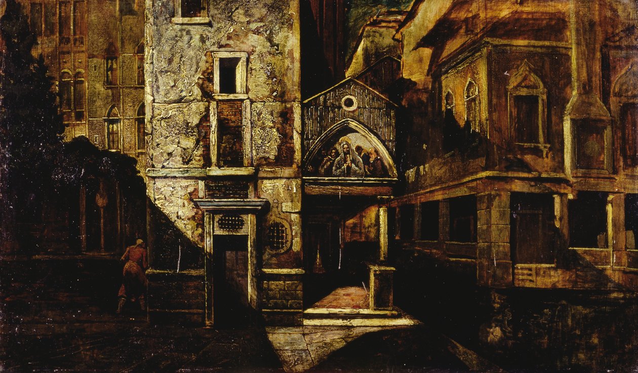 Venedik'te bir köşe, Mario de Maria, Marius Pictor'un takma adı (1852-1924), panel üzerine yağlı boya, 39,5x66,5 cm by Mario de (1852 1924) Maria