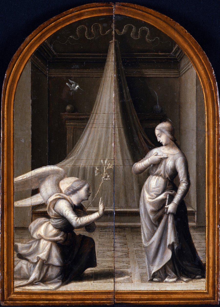 Duyuru. (Üç Parça, ters) Albertinelli, Mariotto (1474-1515) by Mariotto Albertinelli