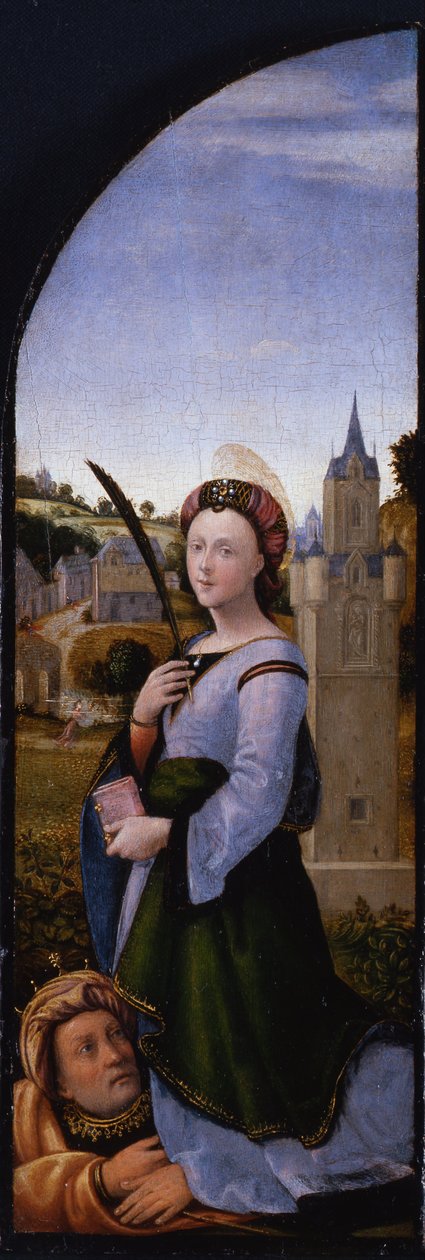 Üç Parçalı: Aziz Barbara ve babası Dioscurus, 1500 by Mariotto Albertinelli