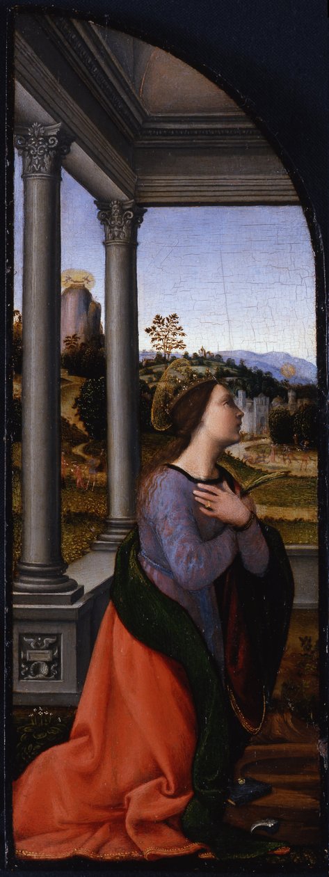Üç Parçalı, sol panel: İskenderiyeli Aziz Catherine, 1500 by Mariotto Albertinelli