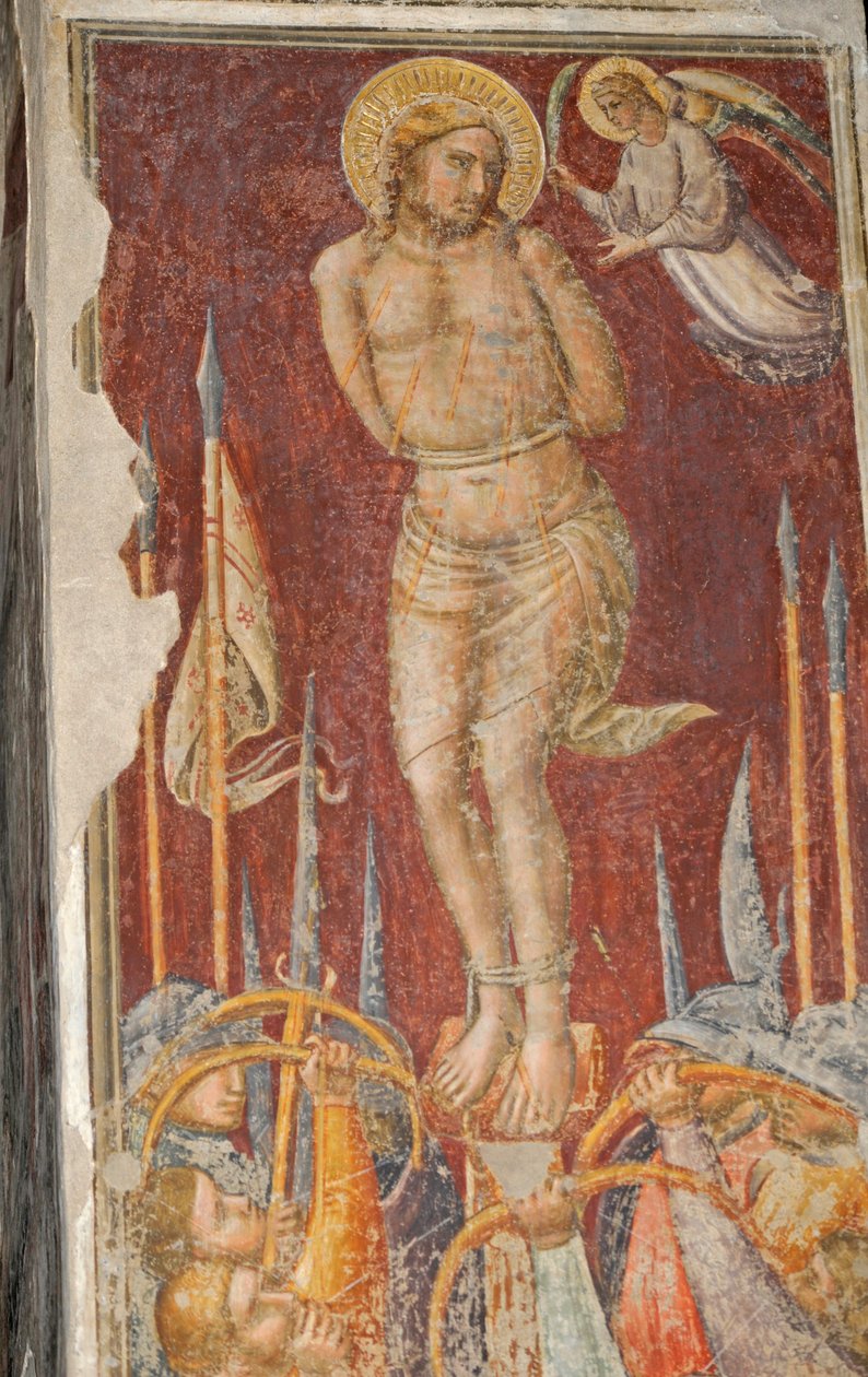 Aziz Sebastian, fresk Mariotto di Nardo, Santa Maria Maggiore Kilisesi, Floransa (UNESCO Dünya Mirası Listesi) by Mariotto di Nardo