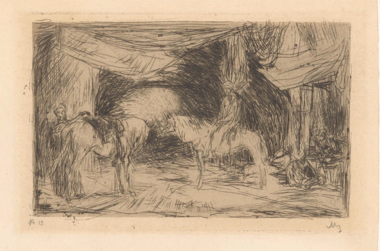 Smyrna'da Çarşı by Marius Bauer (signed by artist)