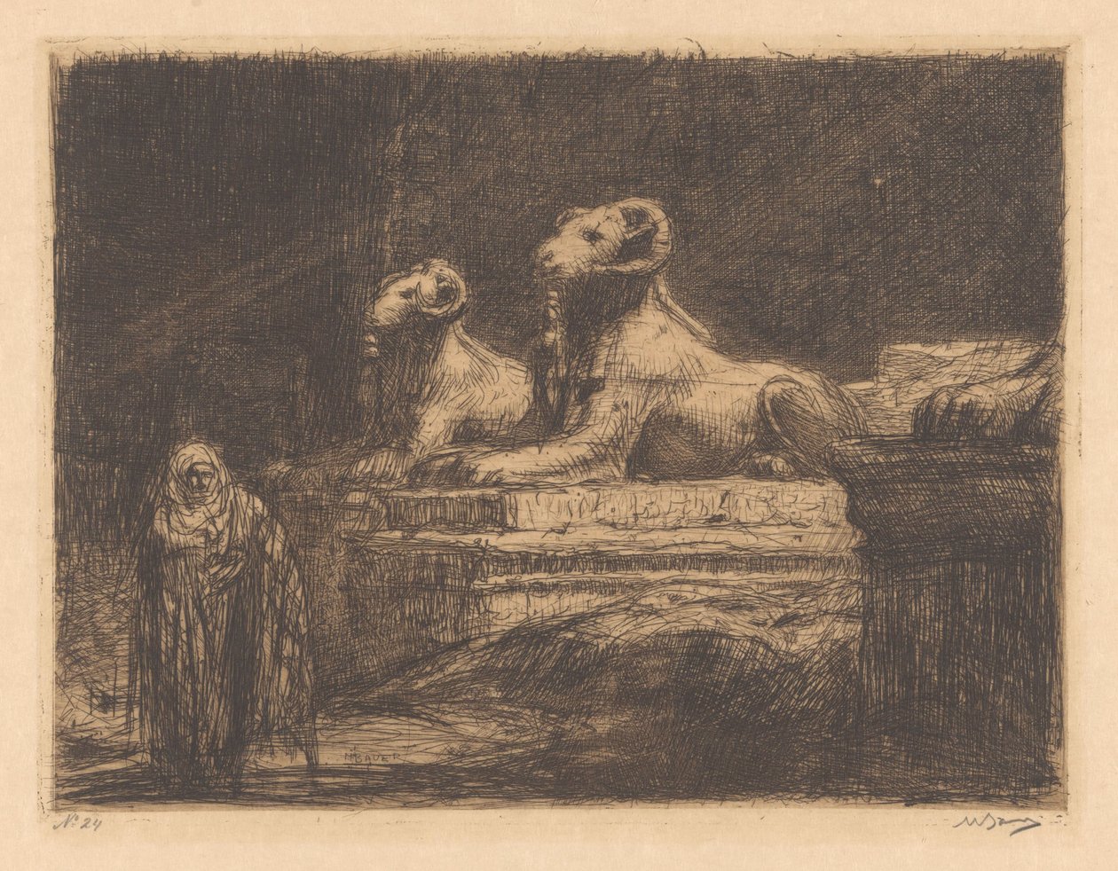 Mısır Tapınak Muhafızları by Marius Bauer (signed by artist)