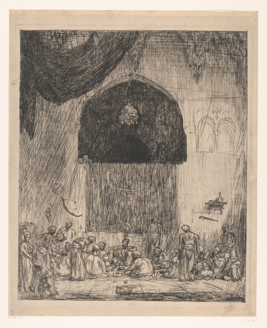 oryantal erkekler yemek by Marius Bauer (signed by artist)