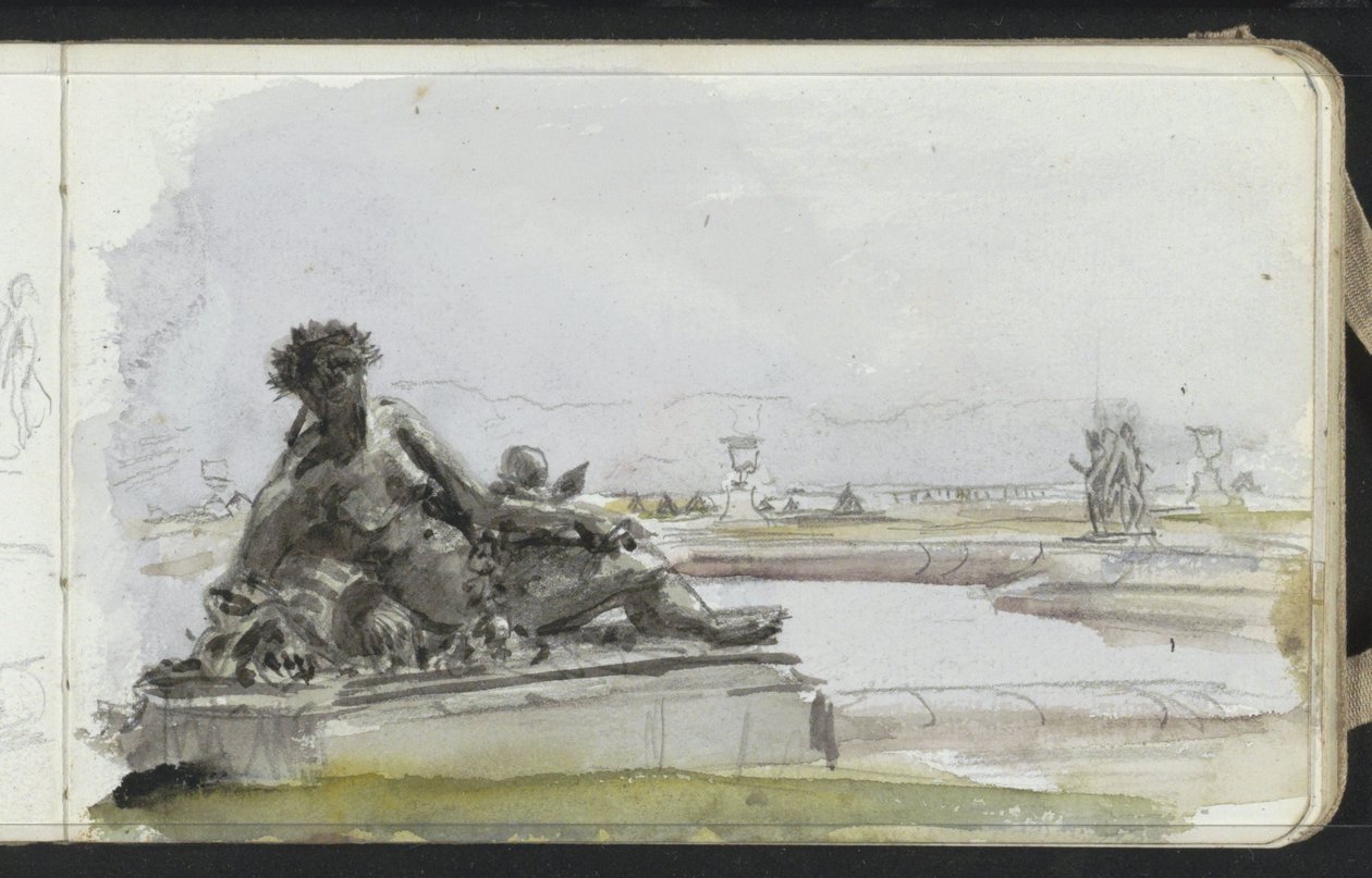 Versailles bahçesinde bir su perisi heykeli by Marius Bauer