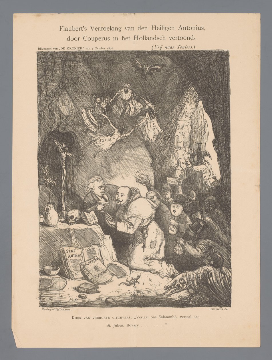Flaubert'in Aziz Anthony'nin Günaha'sı, Hollandaca Couperus tarafından gösterilmiştir (nesnedeki başlık) by Marius Bauer