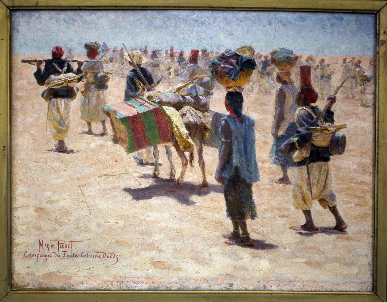 Senegalli arka koruma atıcıları, Fouta seferi (Gine; Fouta-Djalon), Dodds sütunu, eskiz. Marius Perret (1853-1900), tuval üzerine yağlı boya, 1895 öncesi. Pau Güzel Sanatlar Müzesi. by Marius Perret