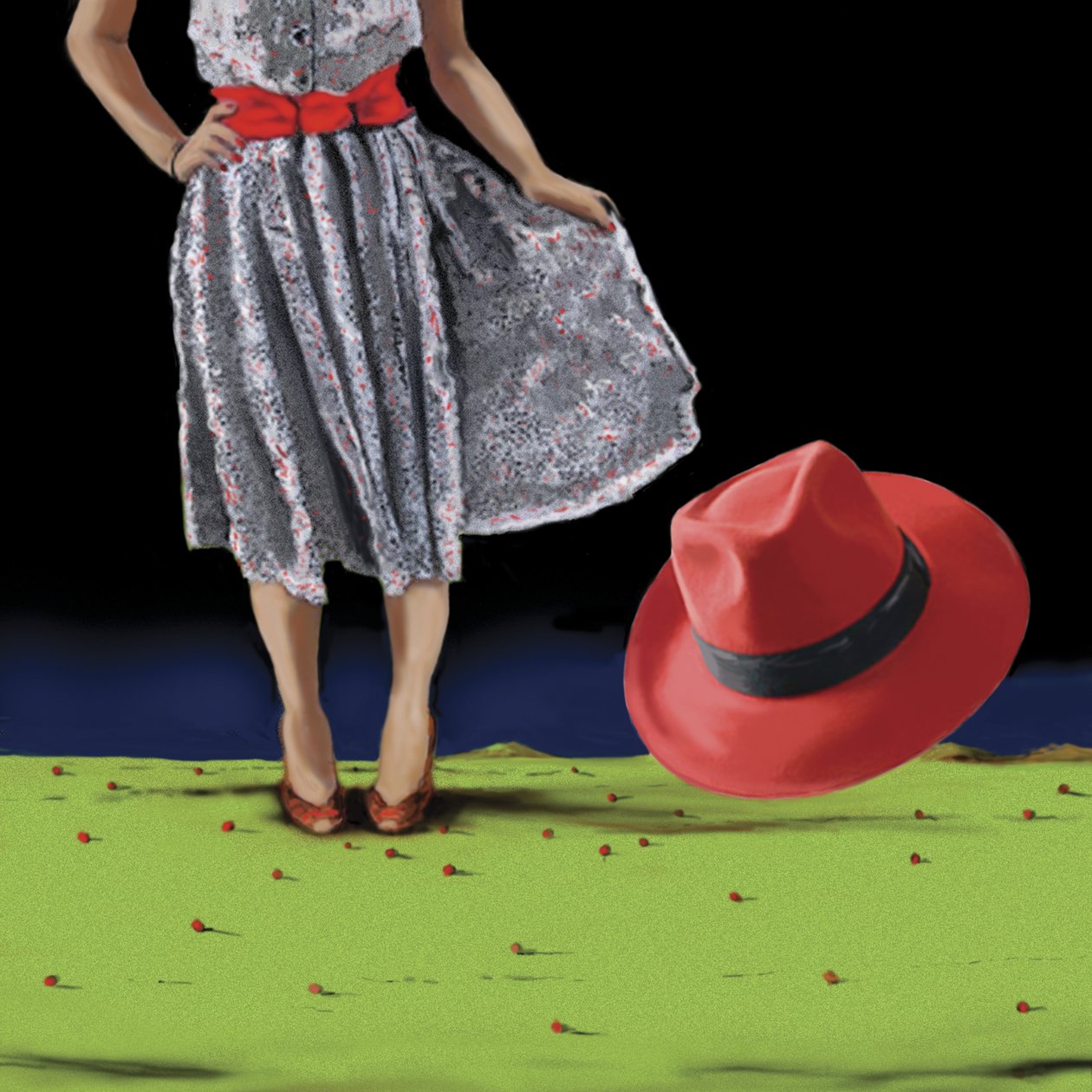 Red Hat, 2008 (tuval üzerine akrilik) by Marjorie Weiss