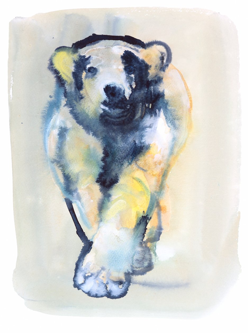 Fearless, 2015, (kağıt üzerine sulu boya ve guaj boya) by Mark Adlington