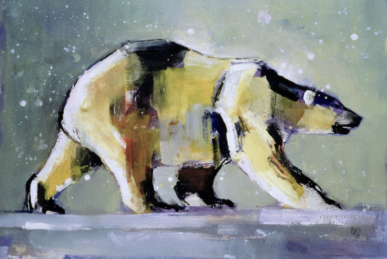 Ice Bear, 1998 (kağıt üzerinde karışık teknik) by Mark Adlington