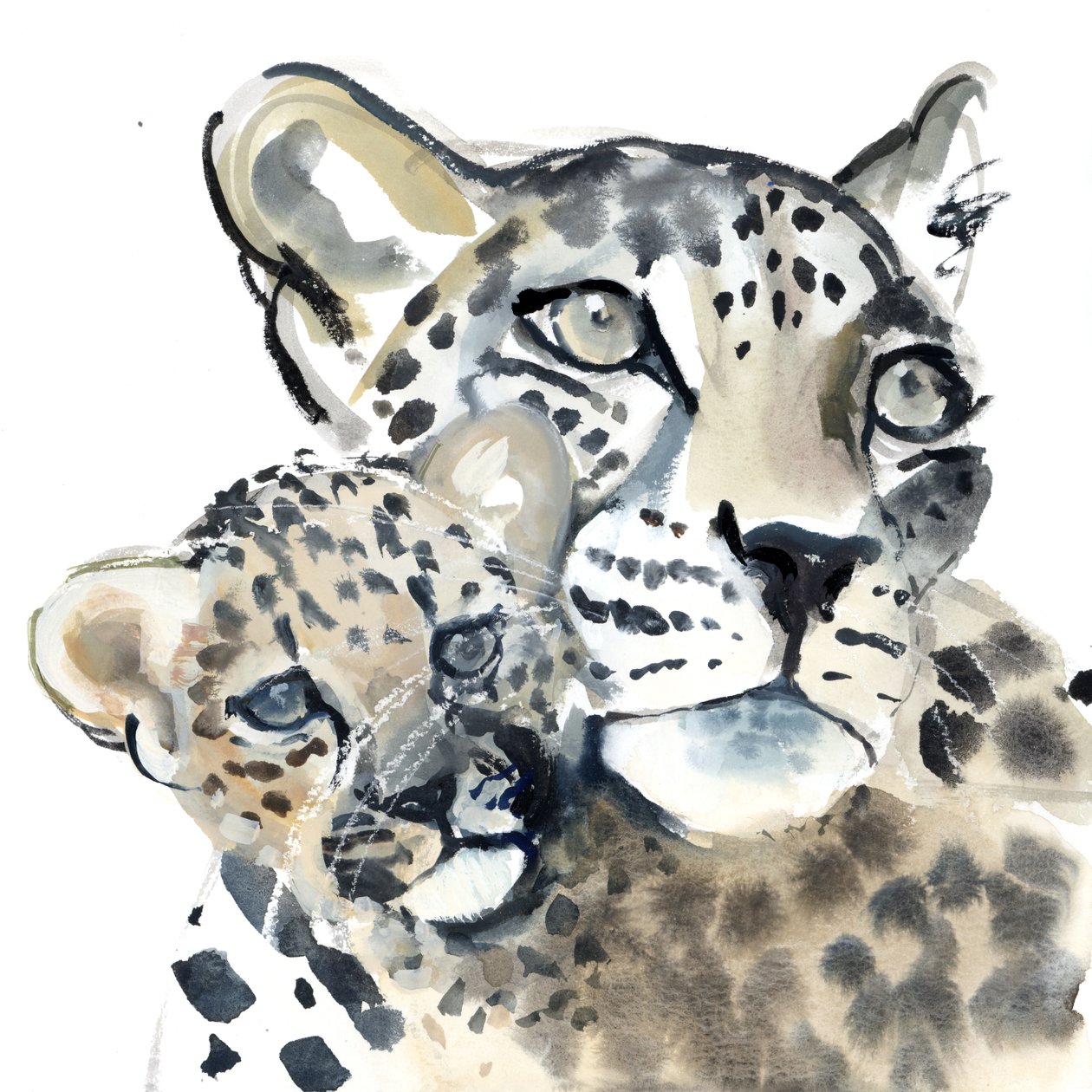 Maternal Bond, 2015, (kağıt üzerine sulu boya) by Mark Adlington