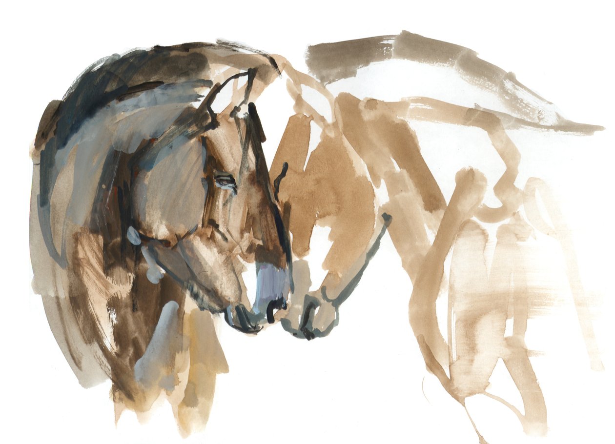 Burundan Buruna (Przewalski), 2013 (sennelier mürekkebi, sulu boya ve guaj) by Mark Adlington