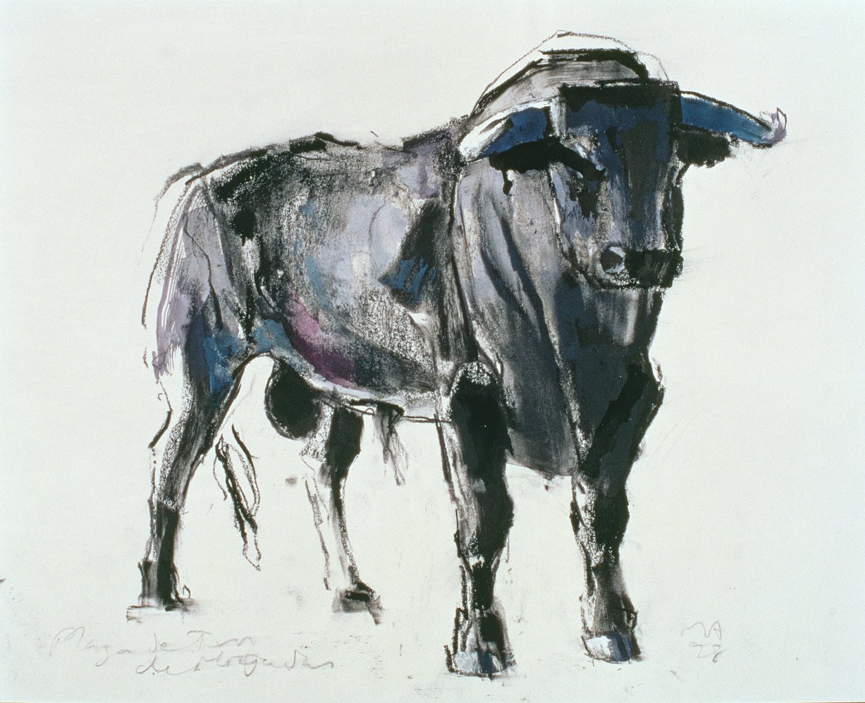 Plaza de Toros de Miajadas, 1998 (kağıt üzerinde karışık teknik) by Mark Adlington