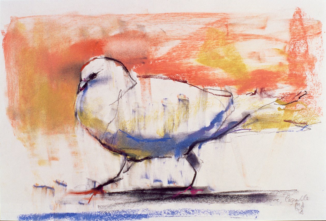 Walking Dove, Trasierra, 1998 (kağıt üzerinde conte ve kömür) by Mark Adlington