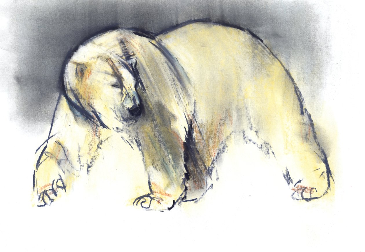Sarı Hayalet, 2016, (kağıt üzerinde conté ve pastel) by Mark Adlington