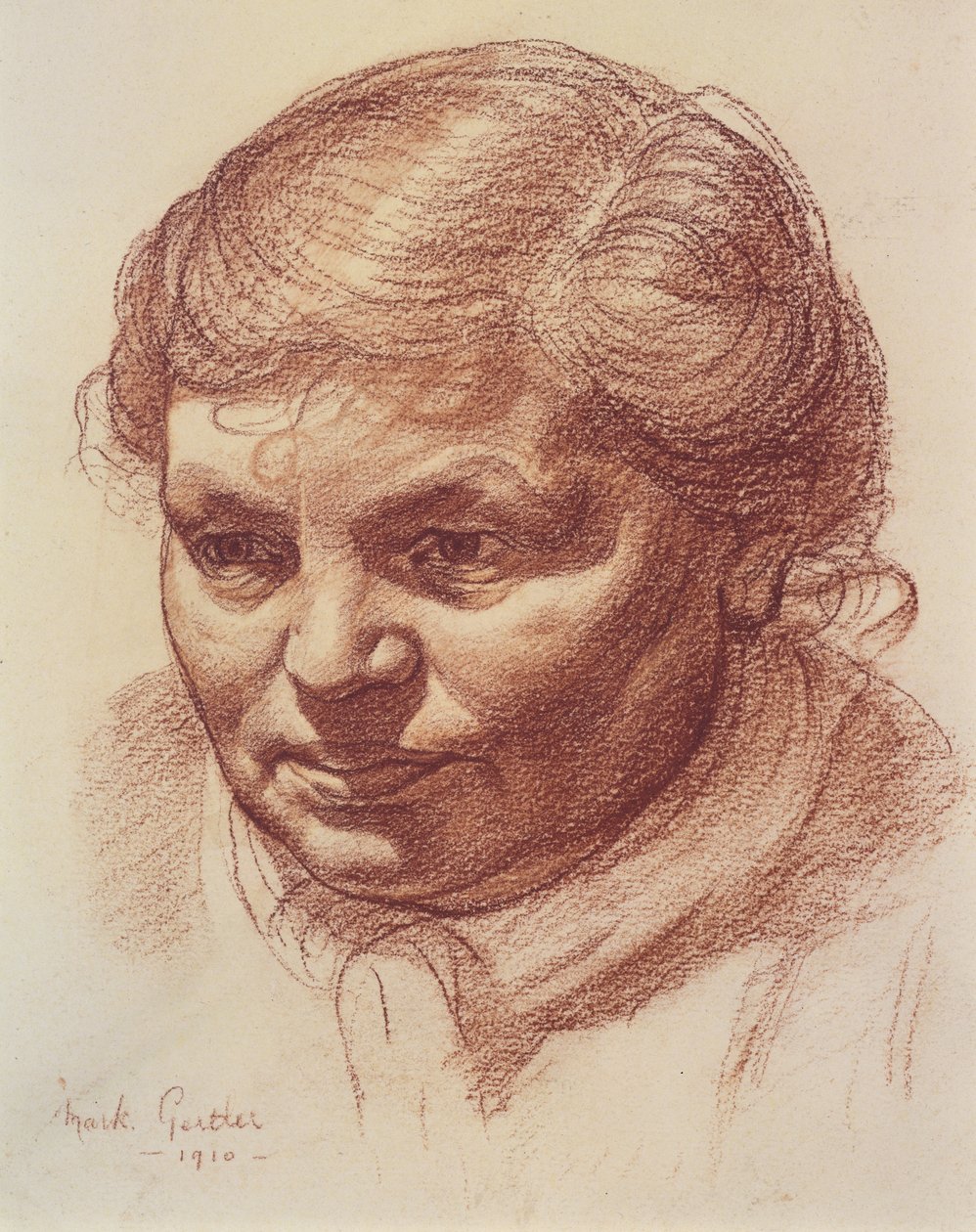 Sanatçının annesinin başı, 1910 (kağıt üzerinde iyimser) by Mark Gertler