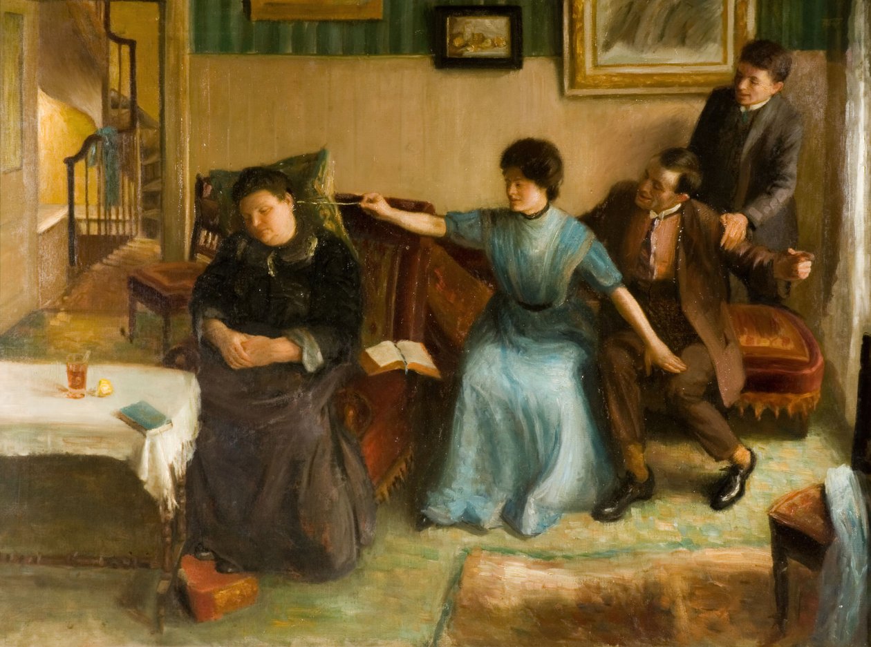 Sanatçının Ailesinin Portresi, Eğlenceli Bir Sahne, 1910-1911. by Mark Gertler