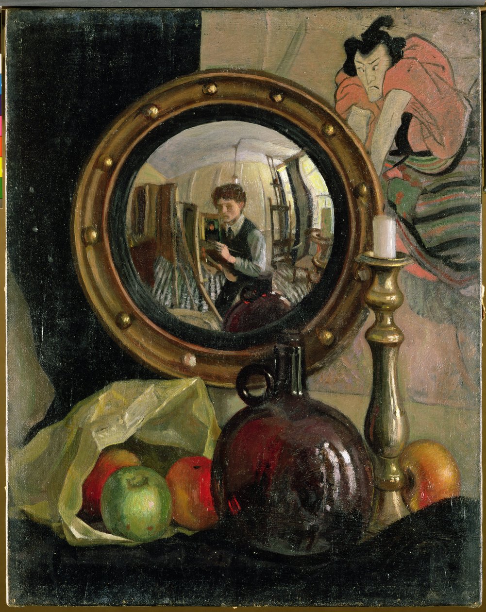 Otoportre ile Natürmort (tuval üzerine yağlı boya) by Mark Gertler
