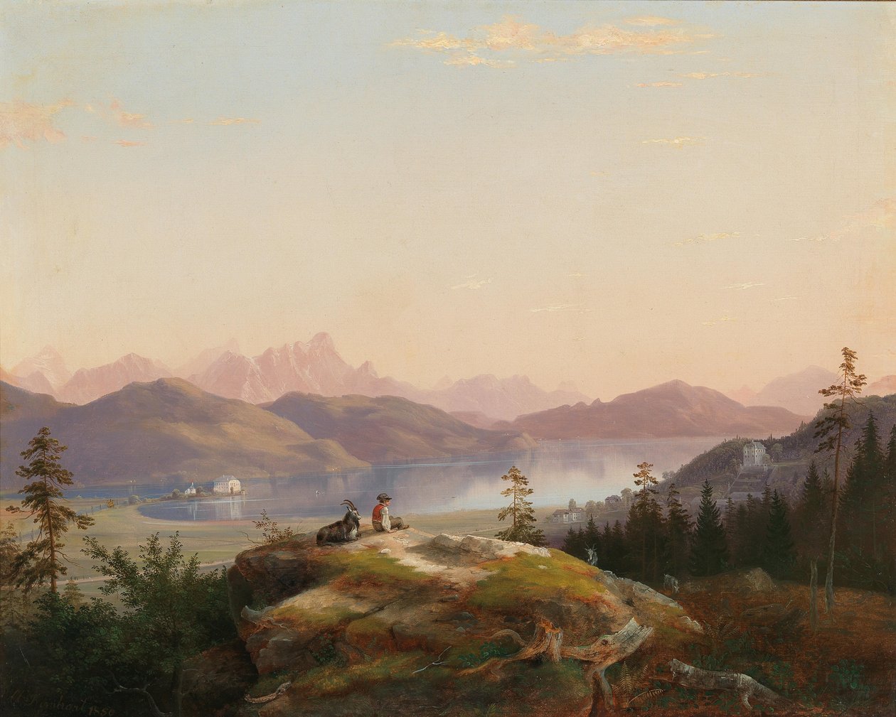 Maria Loretto ve Freyenthurn Kalesi ile Wörthersee Gölü manzarası by Marko Pernhart