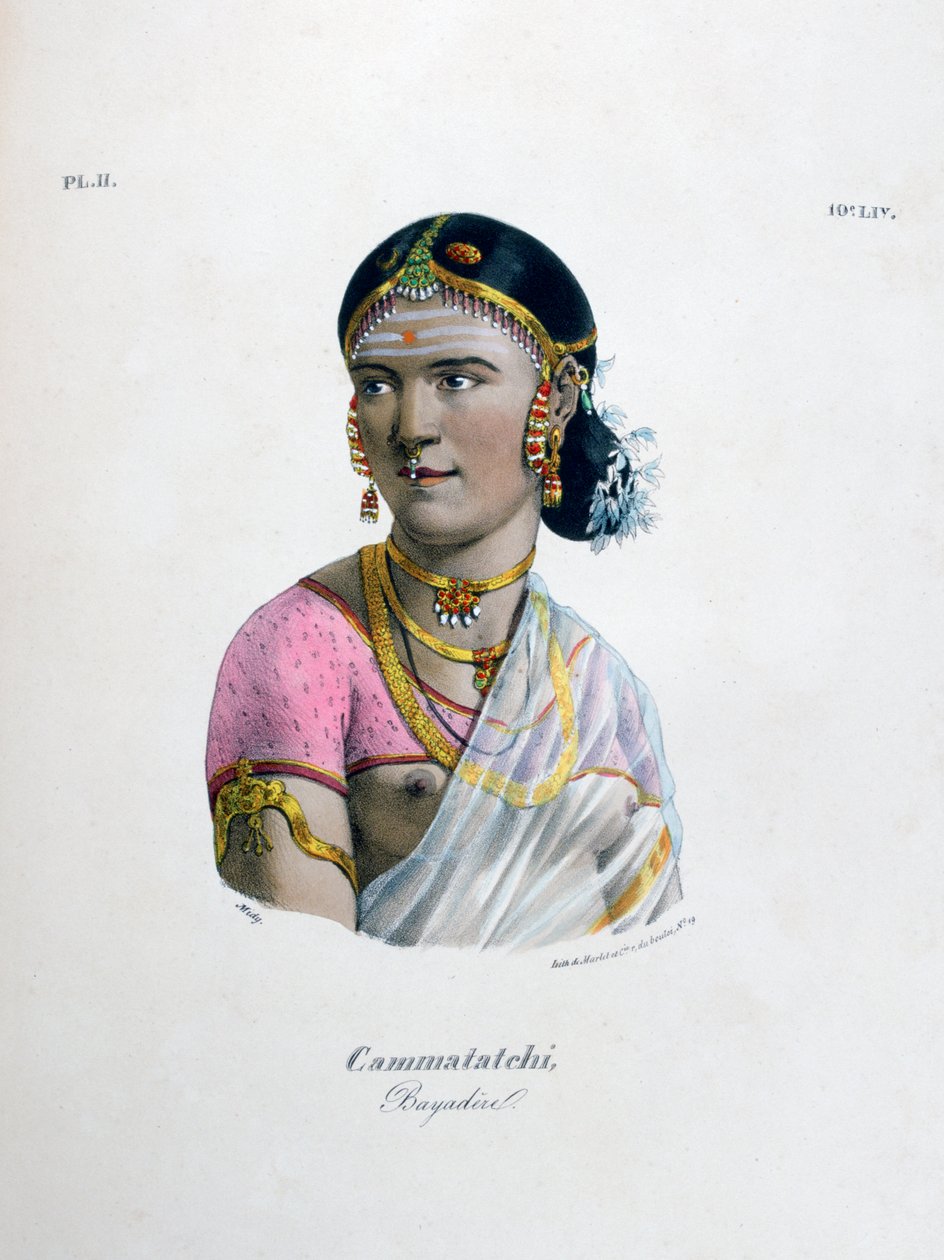 Kadın dansçı bayadere, 1828 by Marlet et Cie