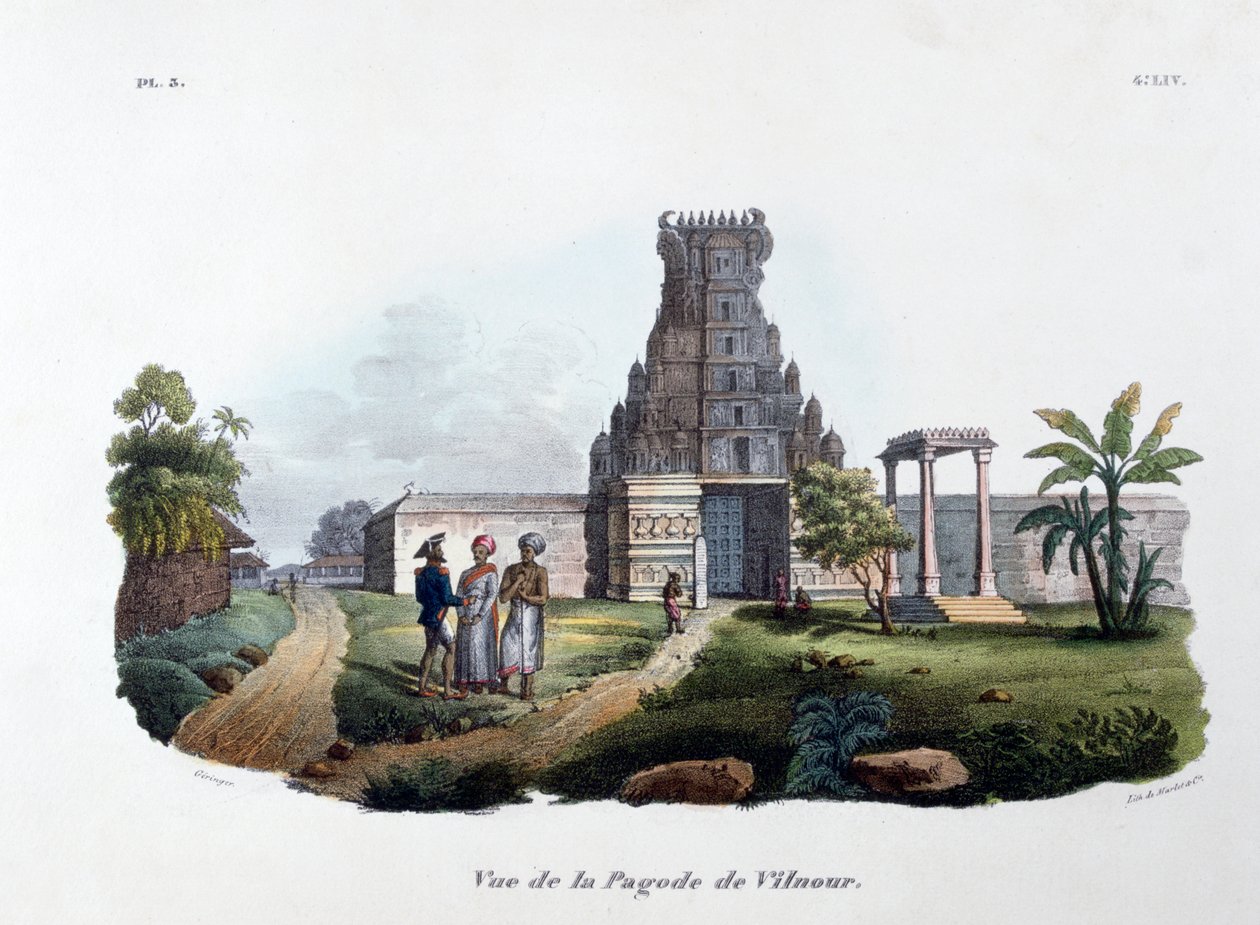 Vilnour Pagodası, 1828 by Marlet et Cie