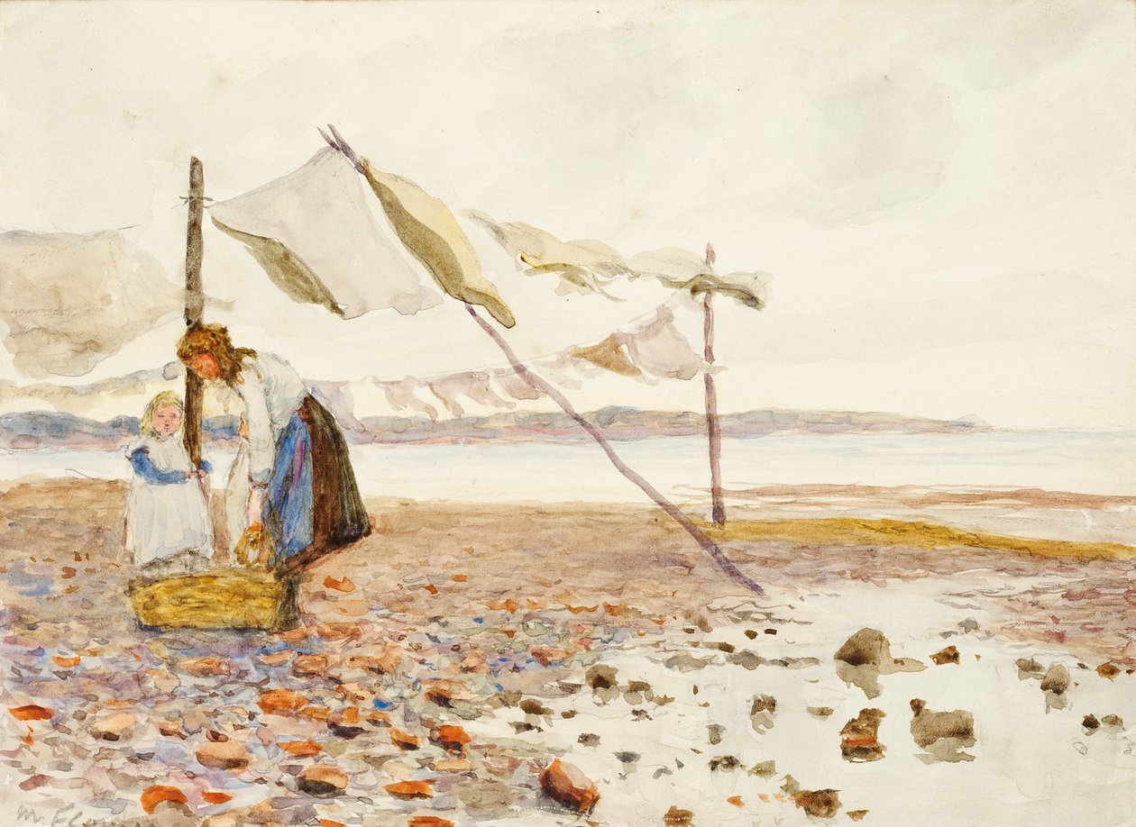 The Shore (kağıt üzerinde wc) by Marmaduke C. William Flower