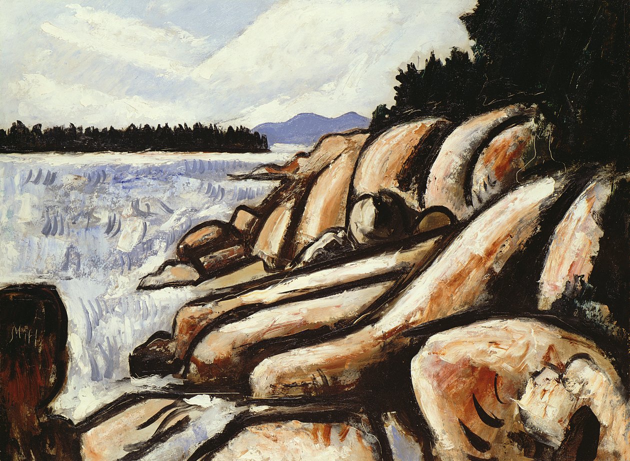 City Point, Vinalhaven, 1937-38 (akademi panosunda petrol) by Marsden Hartley