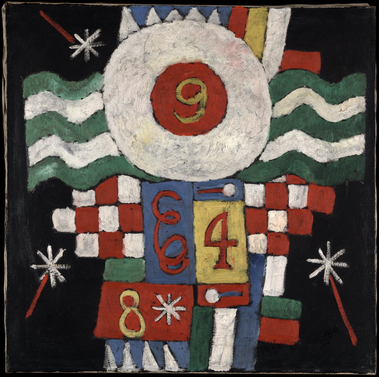 Berlin'de Savaşın Başlangıcında Gördüğüm Rakamlar, Tasarımlar ve Harfler Koleksiyonu, Military in Nature, c.1915 (tuval üzerine yağlı boya) by Marsden Hartley