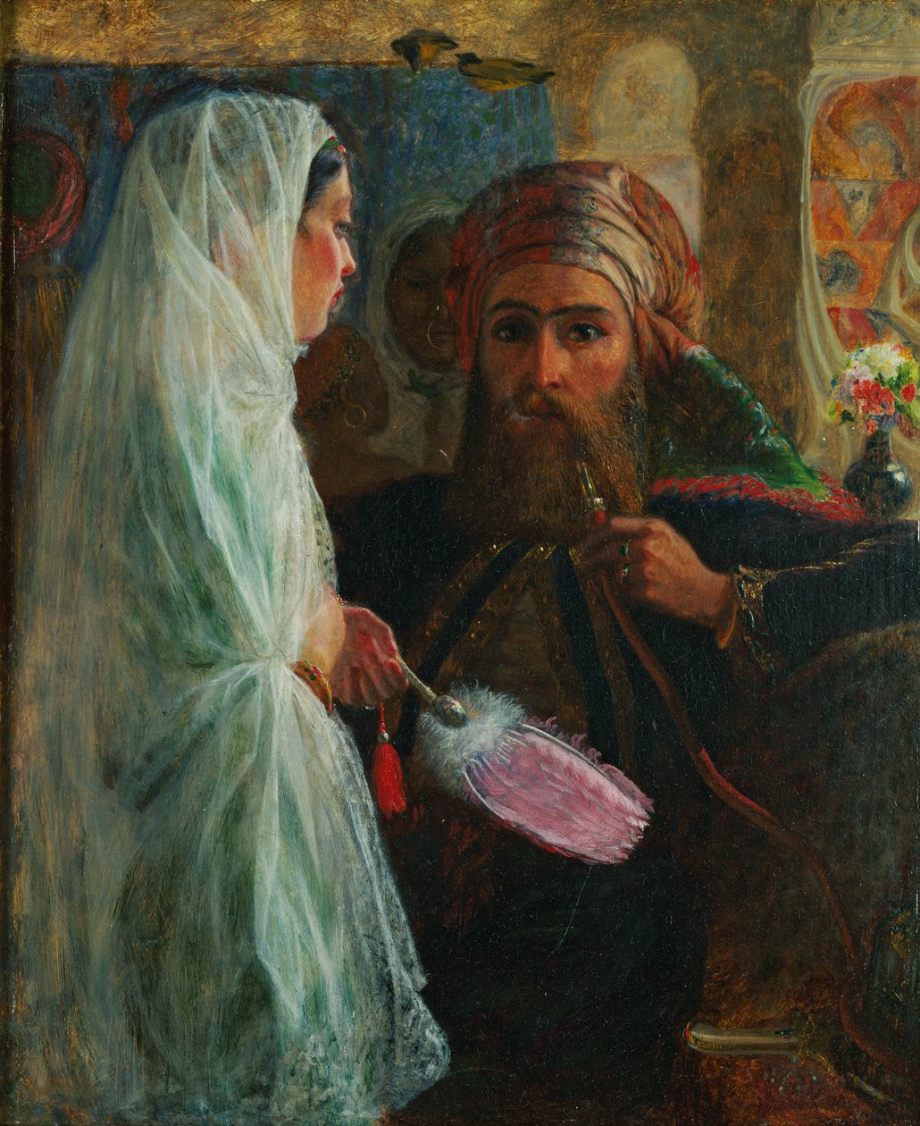 Nargile İçen (gemiye serilmiş tuval üzerine yağlıboya) by Marshall Claxton