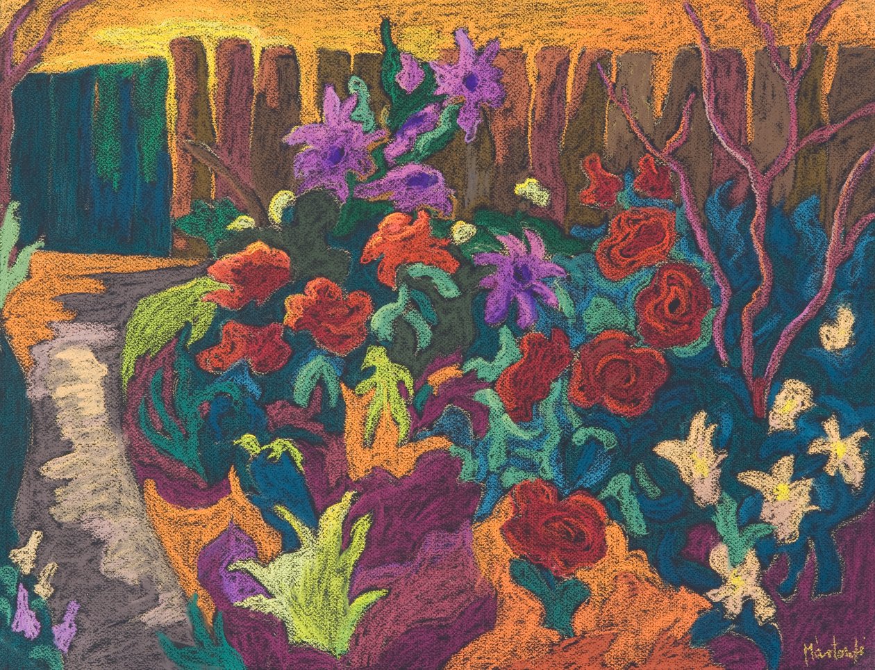 Annemin Bahçesi, 2009 (kağıt üzerinde pastel) by Marta Martonfi Benke