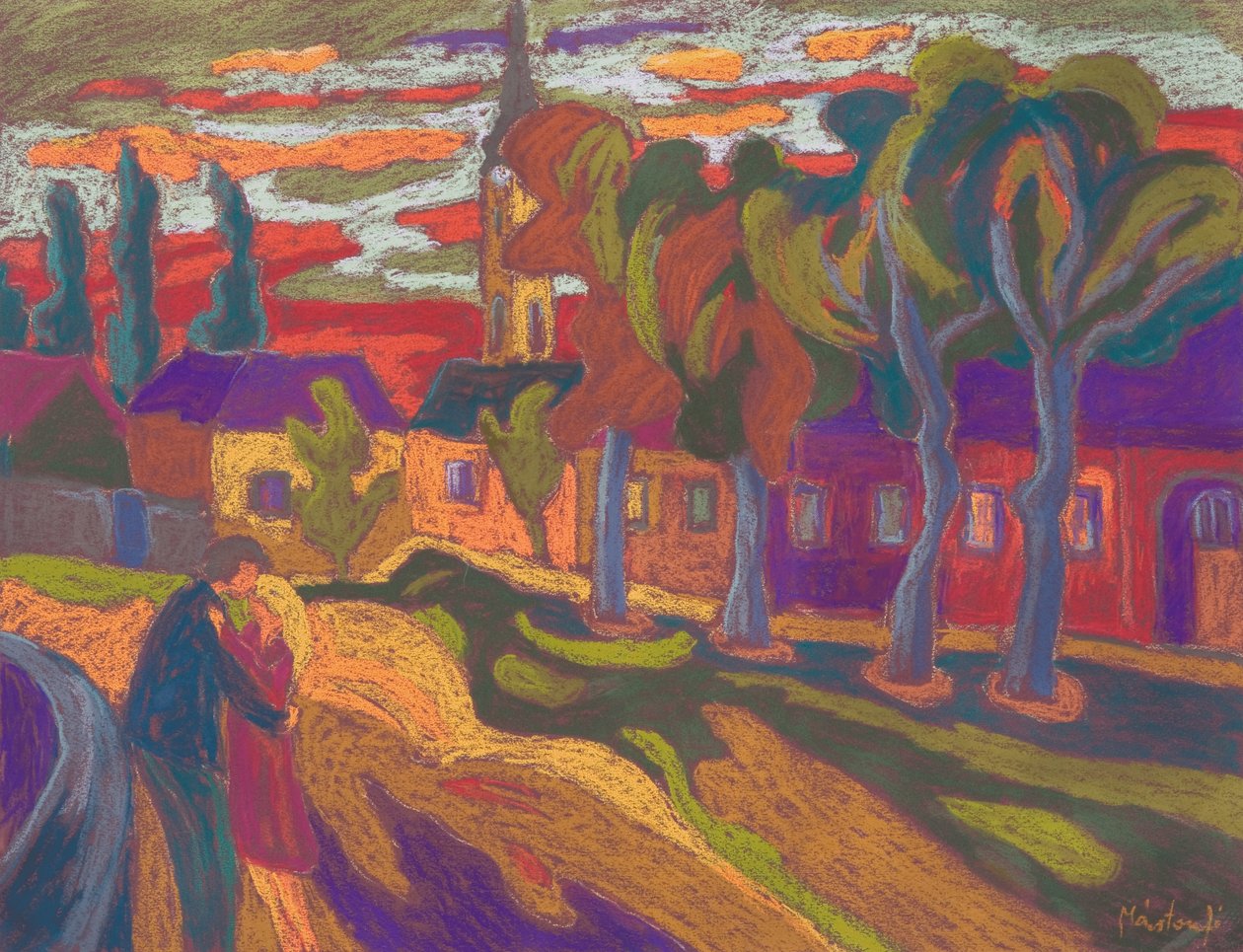 Sonbahar Aşkı, 2008 (kağıt üzerinde pastel) by Marta Martonfi Benke