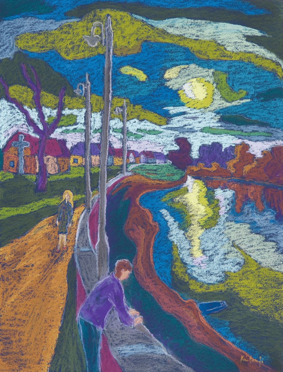Encounter by Batan Sun, 2008 (kağıt üzerinde pastel) by Marta Martonfi Benke