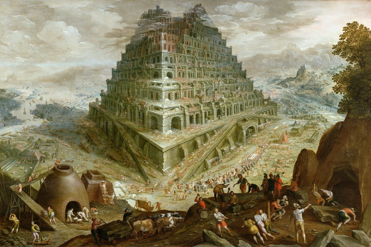 Babil Kulesi'nin İnşası by Marten Valckenborch  the van Elder